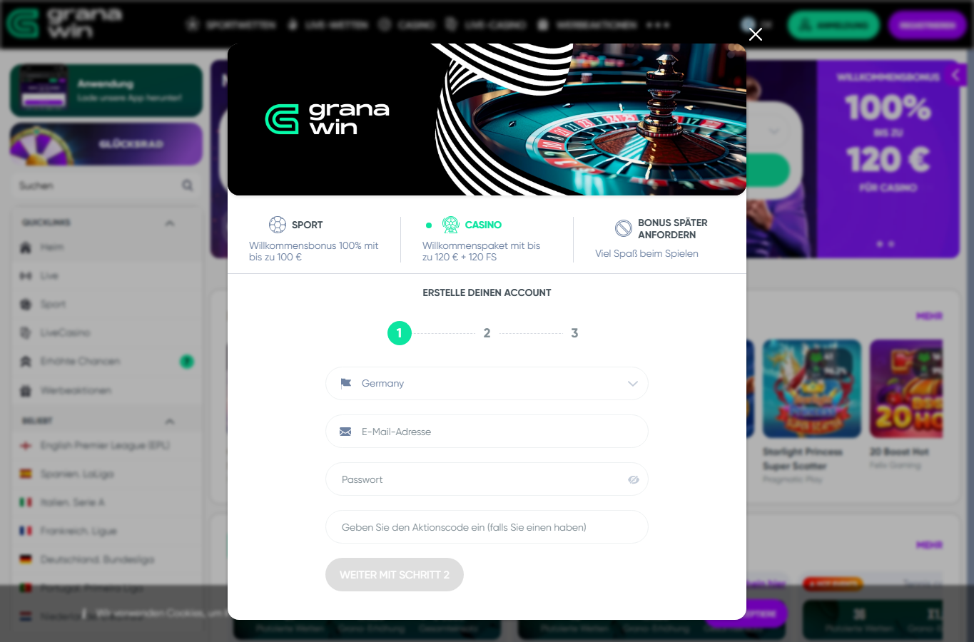 Schermata reale di Granawin Casino