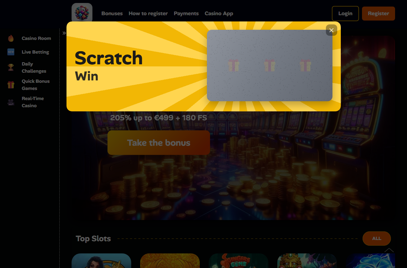 Schermata reale di Ritzo Casino